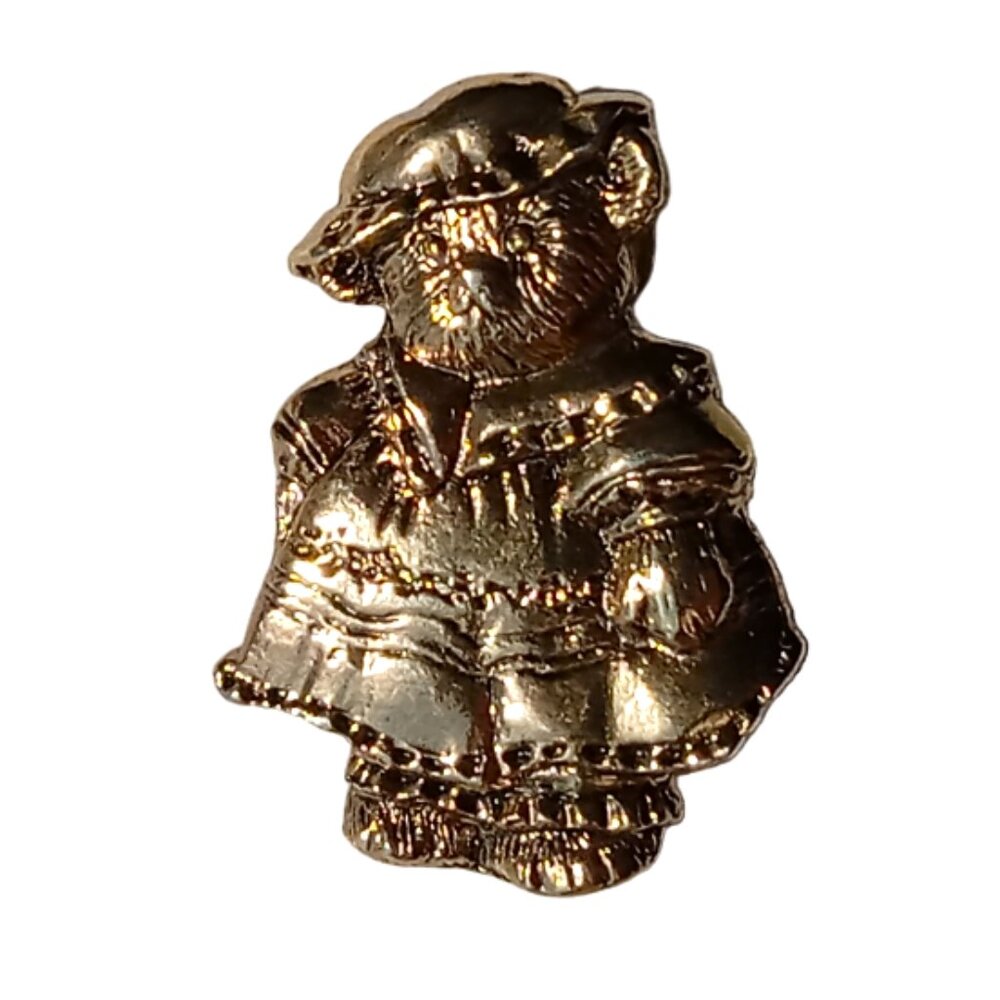24 Carat Gold Plated Vintage Gold Teddy Bear Pin